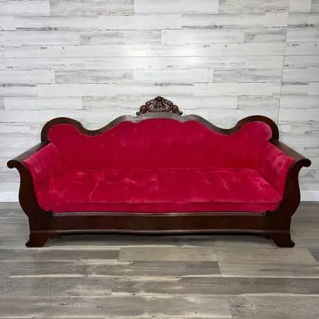 Antique Red Victorian Sofa Couch *delivery available*