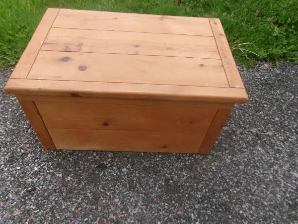 small wooden toy chest