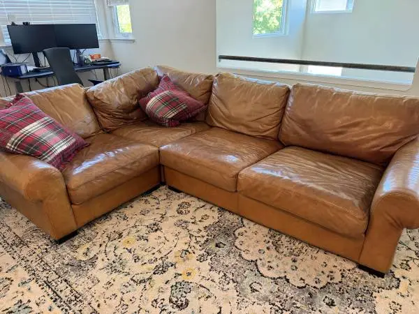 Pottery Barn Leather Sectional