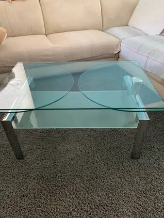Glass coffee table