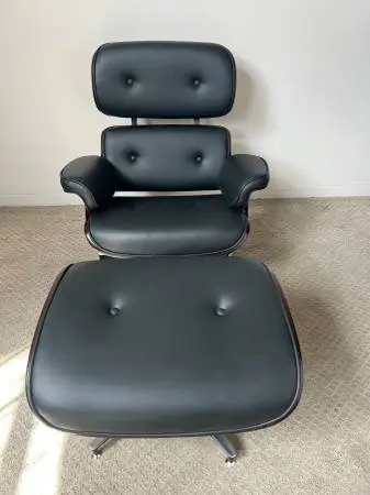 (2) Replica Herman Miller Eames Style Lounge Chair W/ Ottoman