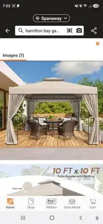 10 ft× 10ft gazebo