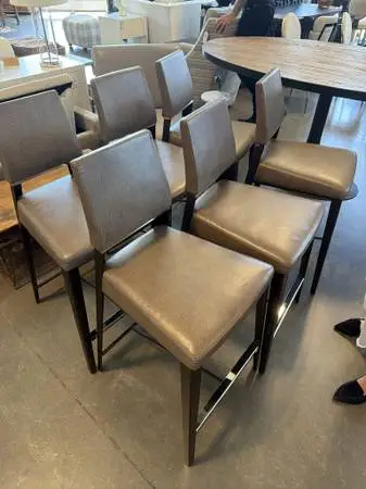 Elite Modern Vivian Bar Stools W/ Eco Leather- Set of 6