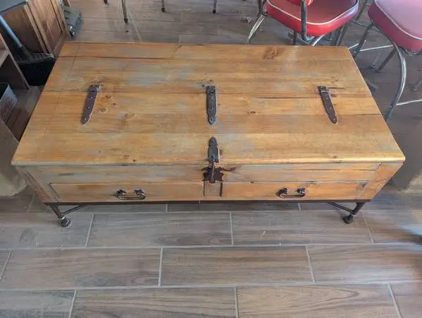 Rustic Coffee Table Storage Chest
