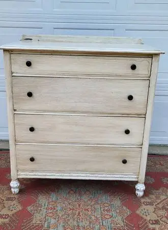 Vintage White Dresser. All Wood.