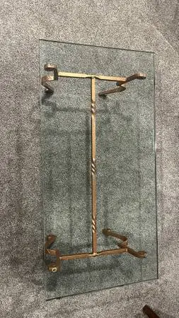 Glass and Iron Coffee Table 20”x40”