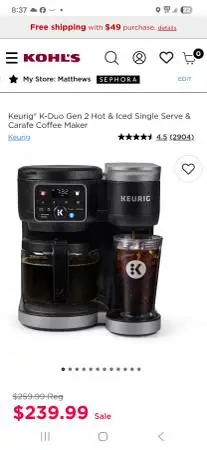 Keurig® K-Duo Gen 2 Hot & Iced Single Serve & Carafe Coffee Maker