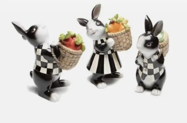 Adorable Set of 3 MacKenzie-Childs Cabbage Garden Bunnies 🌷