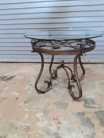 Glass-Topped Side Table