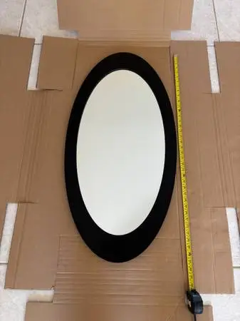 Design Within Reach Black Oval Wall Mirror