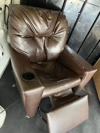Mini leather recliner