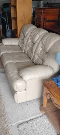 Tan leather sofa