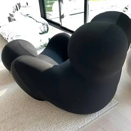 Authentic B&B Italia “Up Series 2000” Armchair + Ottoman – Black
