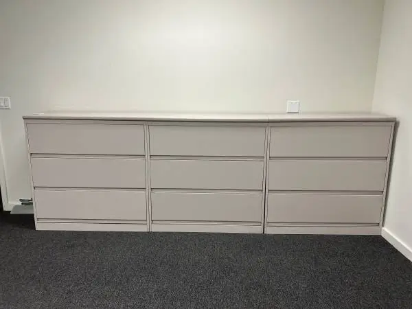 Steelcase Heavy Duty 3-Drawer Metal Lateral Filing Cabinets – Grey