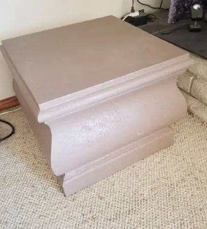 Faux Stone w/ Glass End Table / Coffee Table / Statue Stand / Pedestal
