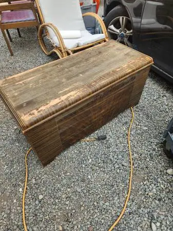 Project Fixer 40s Vintage Antique Cedar Trunk  Chest Coffee  Table