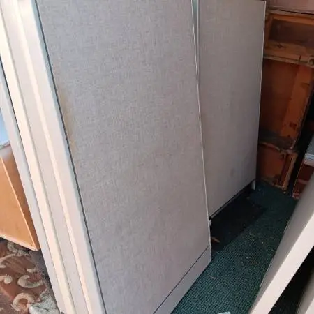 Steelcase Cubicle Partitions-Wall Panels,53 High,30W,Lt Gray,Gray Trim