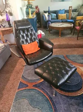 George Mulhauser MR Chair Vintage 1960s Lounge Chair and Ottoman