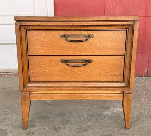SUNDAY (8/30) ONLY! Mid Century Modern Walnut 2 Drawer Nightstand