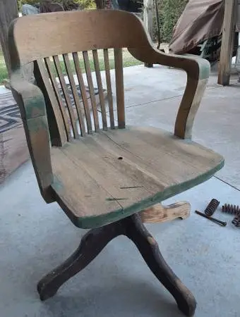 Solid Oak Vintage Office Chair