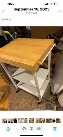 Wooden Rolling Cart