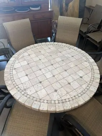 Mallin Outdoor Mosaic Dining Table- 54X54X29
