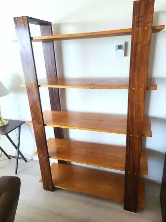 Etagere Bookcase Custom Made of Shedua & Birdseye Maple 4x6x15