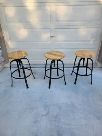 Industrial barstools set of 3 bar stool