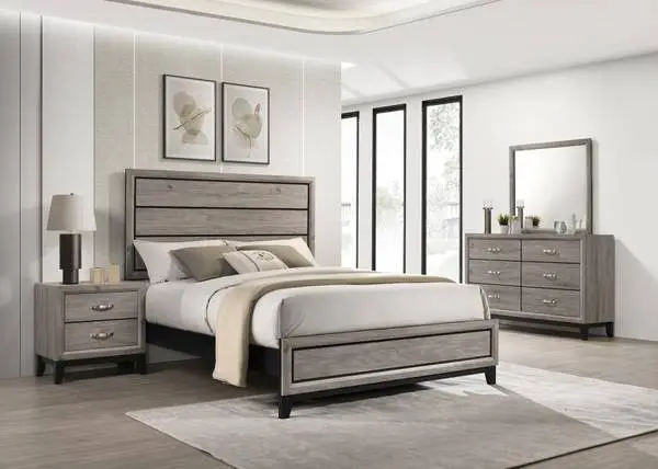 Queen Light Grey Bedroom Set