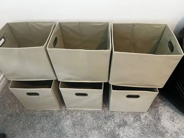 6 storage bins for book case