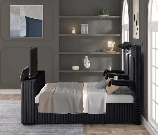 King Corduroy TV Bed Black