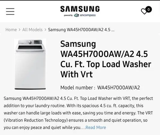 The Samsung Top-Load Washer and Dryer with Super Speed Used