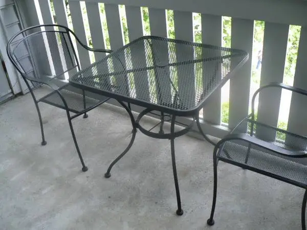 Patio Wrought Iron Sette with Two Small Side Tables