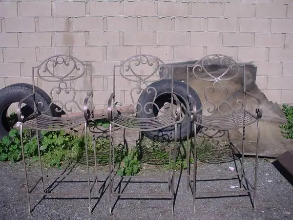 3 wrought iron barstools