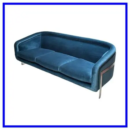 Jonathan Adler Bacharach Velvet Sofa, Peacock Blue