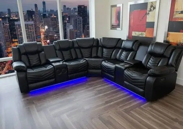 Black Power Reclining Sectional