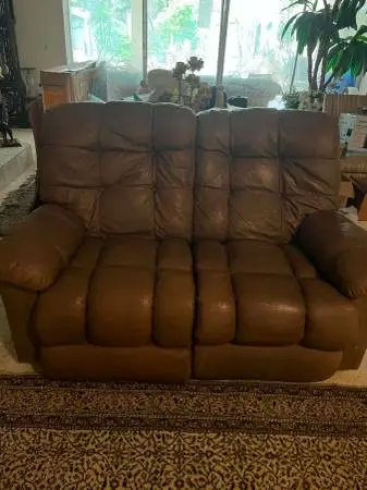 leather double recliner