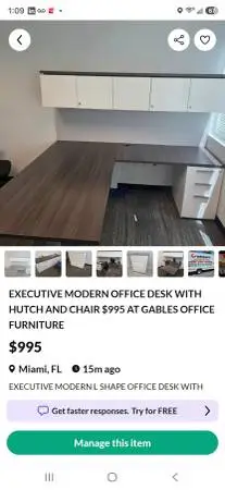 MODERN OFFICE FURNITURE,,, LARGE SELECTION, GABLES  OFFICE FURNITURE