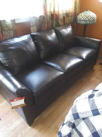 Leather brown couch
