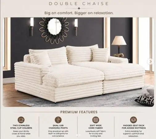 Oversized Double Chaise Lounge