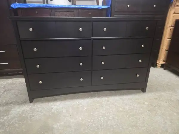 Modern Black 8 Drawer Dresser