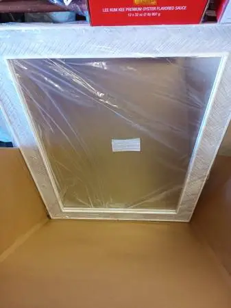Rectangular Allen Roth mirror gray marble finish New