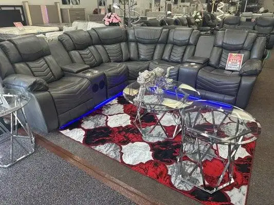 Grey Power Reclining Sectional
