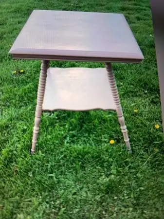 Vintage Painted Pink Solid Wood Lamp Table