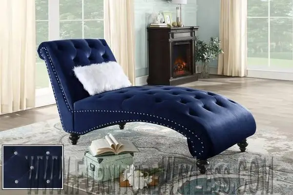 Royal Blue Chaise Matching Our Sectional 349