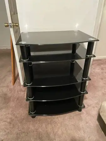 glass shelving unit $100