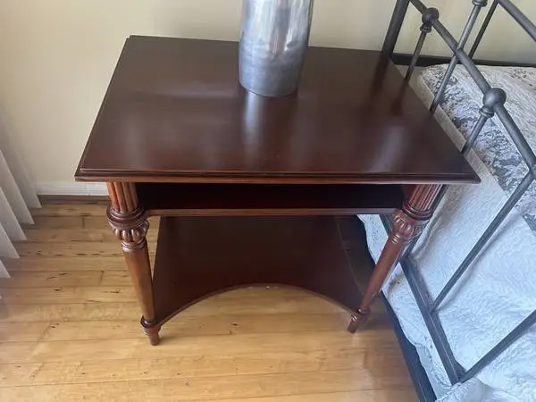 Very nice dark wood side table.