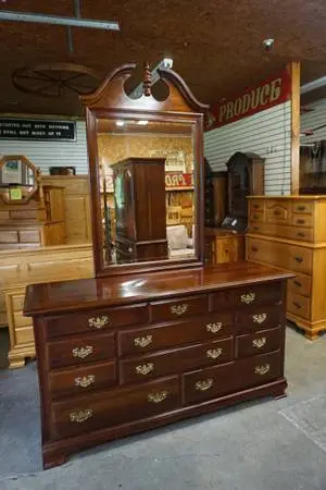 Cherry Dresser with Mirror