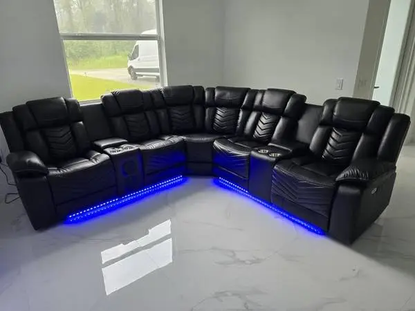 Black Power Reclining Sectional
