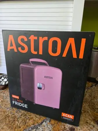 Pink mini fridge, new in box